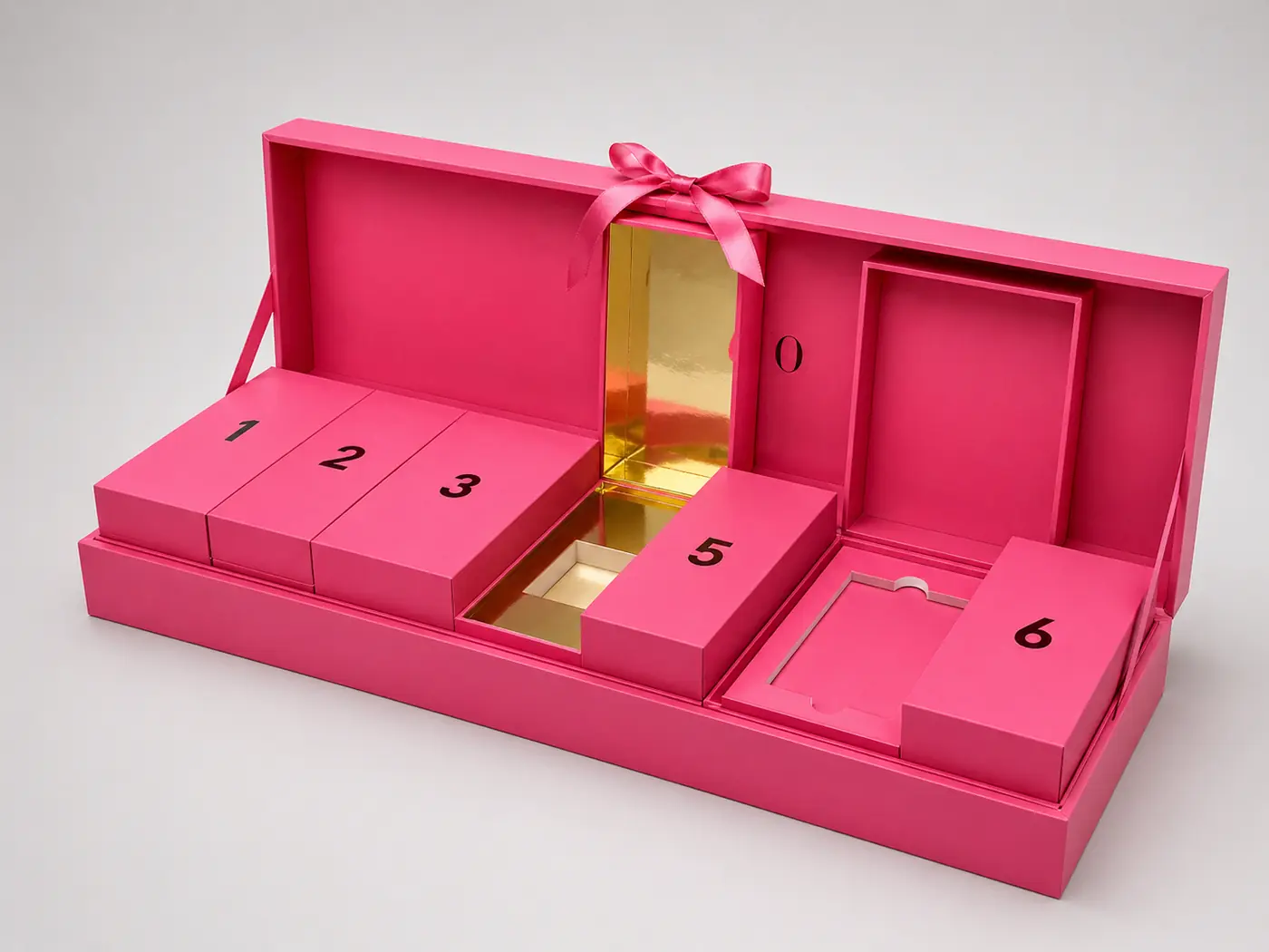 Limited-edition pink & gold advent calendar gift box