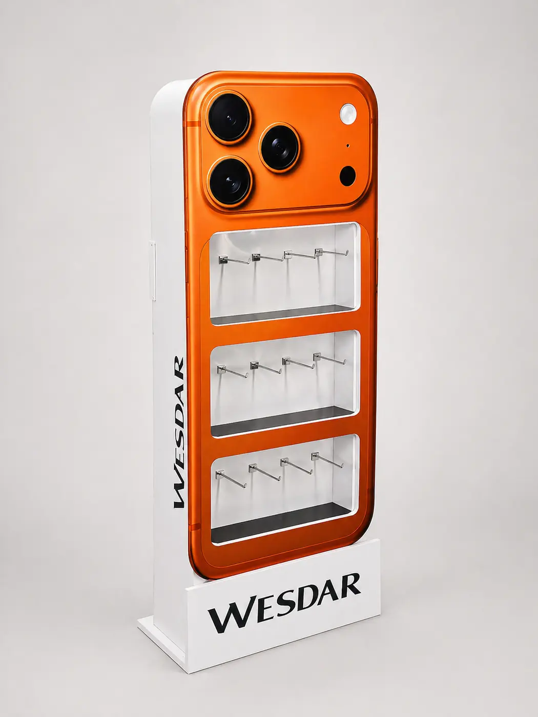 WESDAR illuminated phone-accessory tower display